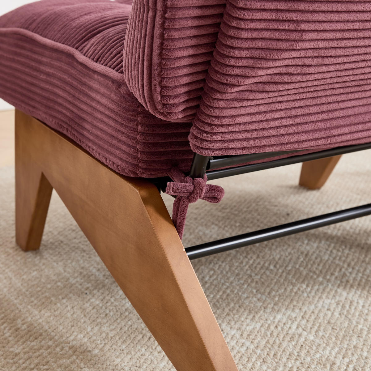 SESSEL Relaxsessel mit Fußstütze & Lendenkissen,verstellbar,Rot - Rot, Holz (73/90/59cm) - LVHOM