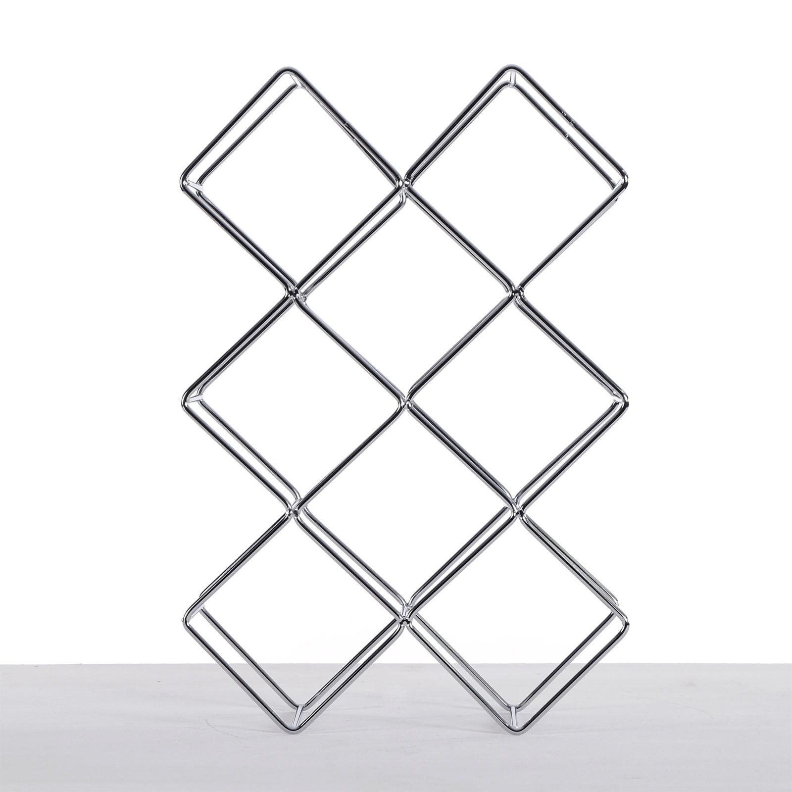 FLASCHENHALTER QUADRAT Metall silber - Silberfarben, Metall (28/25/10cm) - DESIGN DELIGHTS