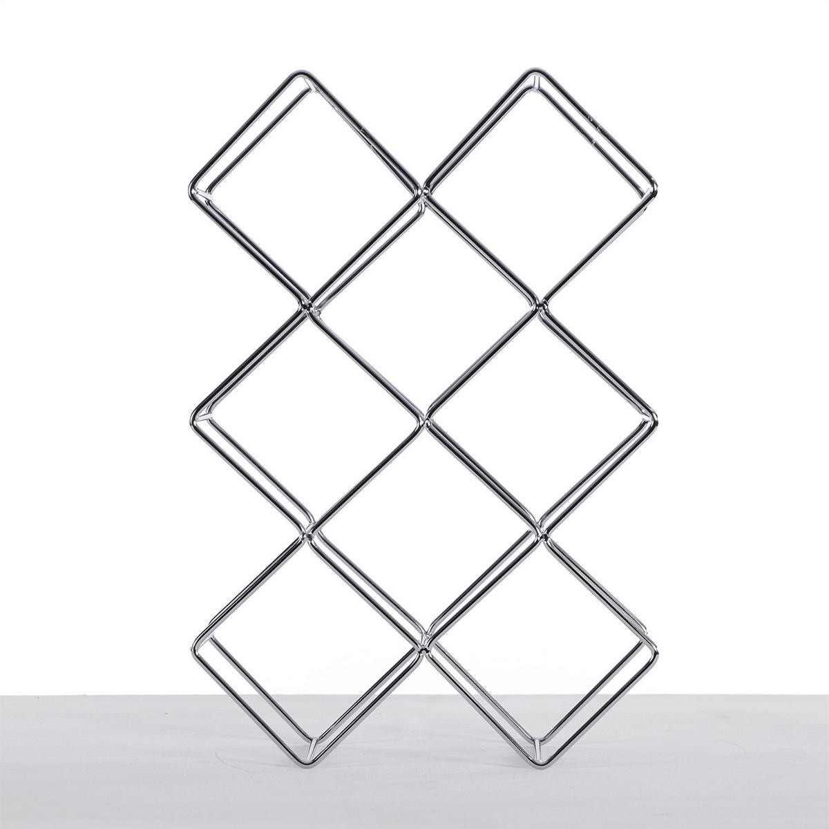 FLASCHENHALTER QUADRAT Metall silber - Silberfarben, Metall (28/25/10cm) - DESIGN DELIGHTS
