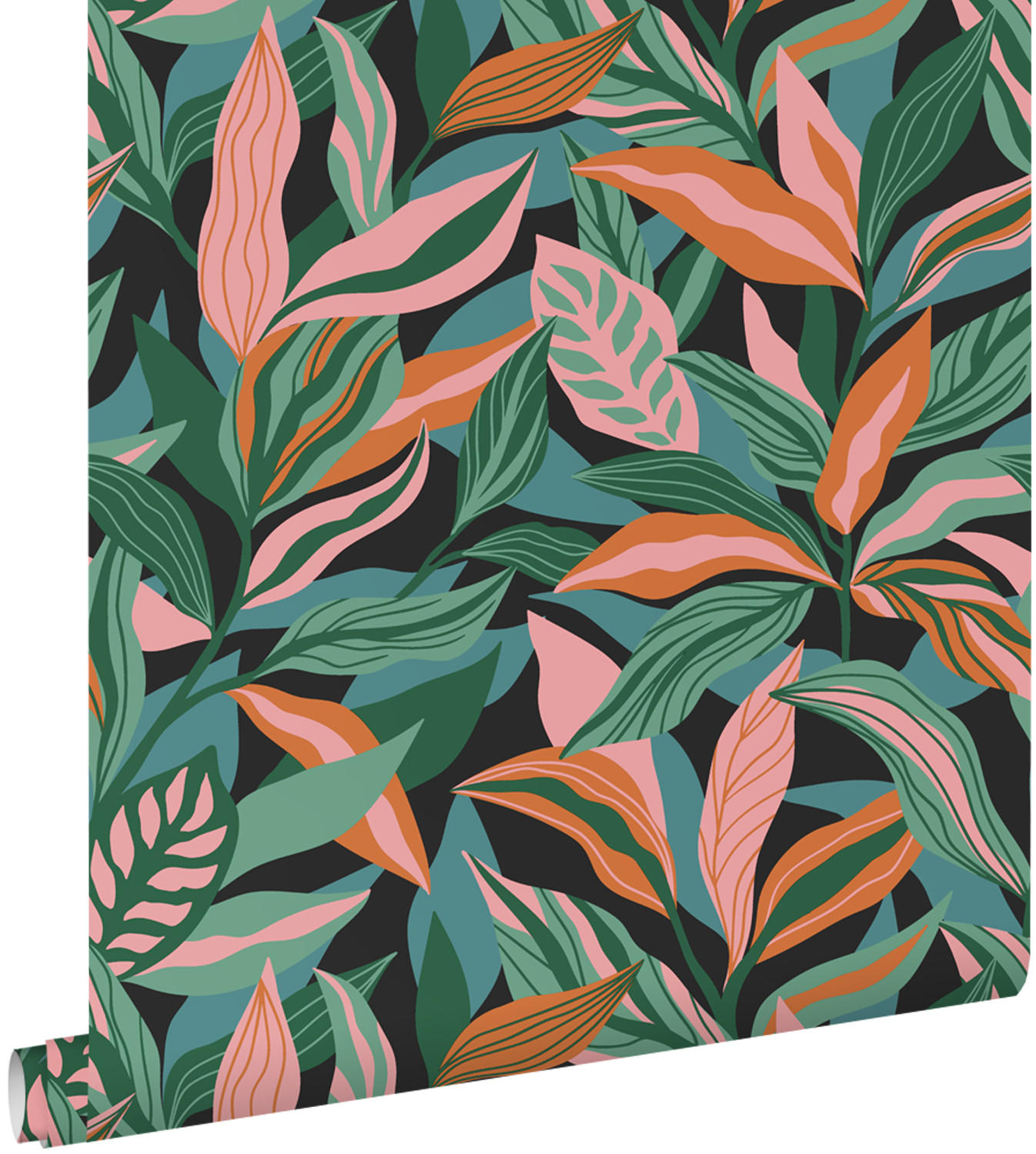 TAPETE tropische Blätter 50 x 900 cm - Pink, Papier (50/900cm) - ESTAhome
