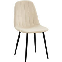 STUHL Metall Creme - Creme/Schwarz, Textil/Metall (45/88/54cm) - CLP