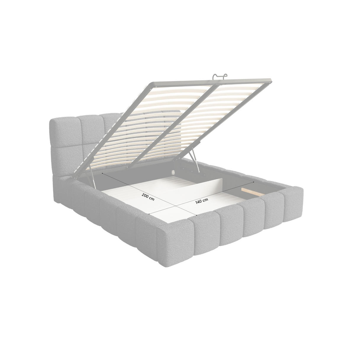 POLSTERBETT Lund 140x200 cm, Schwarz - Schwarz, Textil (140/200cm) - Fedve