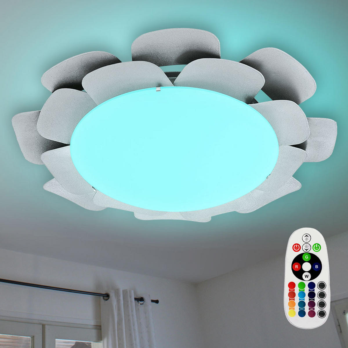 LED DECKENLEUCHTE Recletta Silber - Silberfarben, Glas (38/38/8cm)