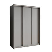 SCHWEBETÜRENSCHRANK NISSE 150/205/60 cm 3-türig Graphitfarben - Graphitfarben, Holzwerkstoff (150/205/60cm) - MASSENO