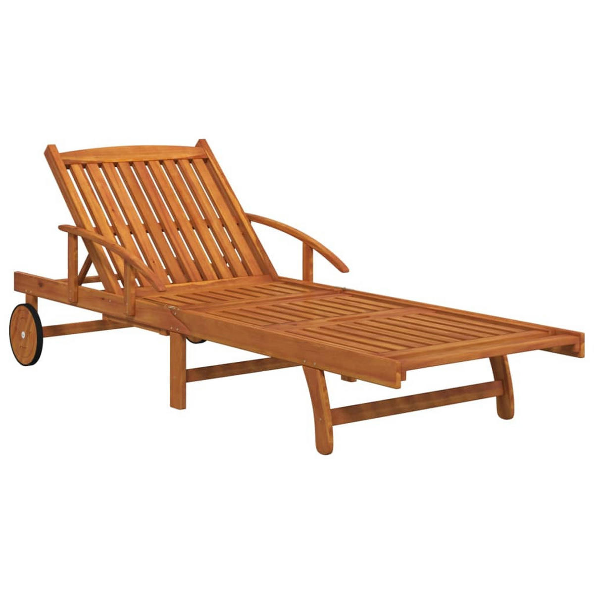 SONNENLIEGEN 2 Stk. mit Tisch Massivholz Akazie - Braun, Holz (68/85/200cm) - furnicato
