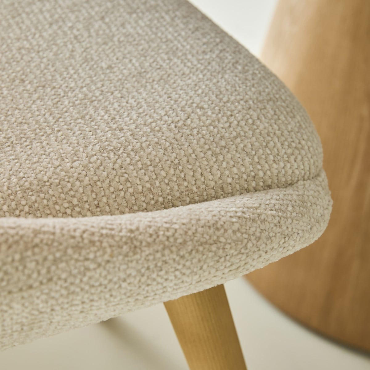 POLSTERSTUHL Textil Beige 82/55/61,5 cm - Beige, Holz (55/61.5/65cm) - Signature