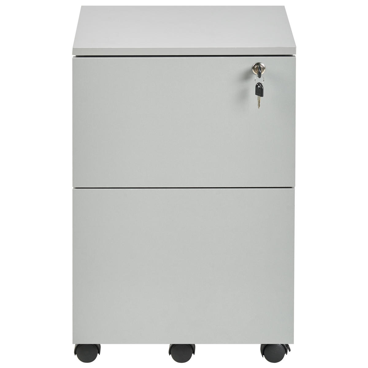 BÜROSCHRANK Hellgrau Johnson - Hellgrau/Schwarz, Holzwerkstoff (40/62/40cm) - Beliani
