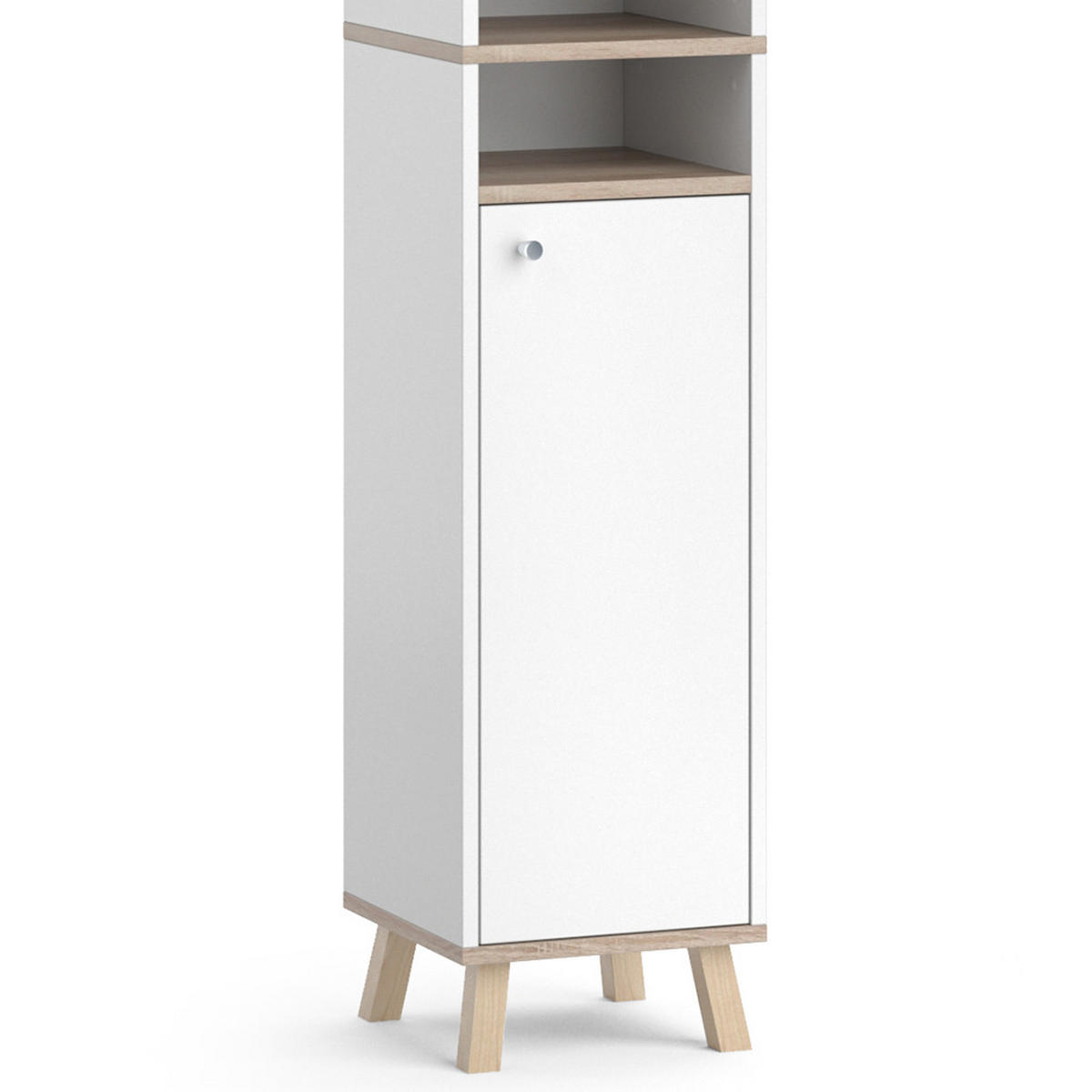 BADSCHRANK Senyo Weiß 30 x 174 cm - Weiß, Holzwerkstoff (30/174/30cm) - Vicco