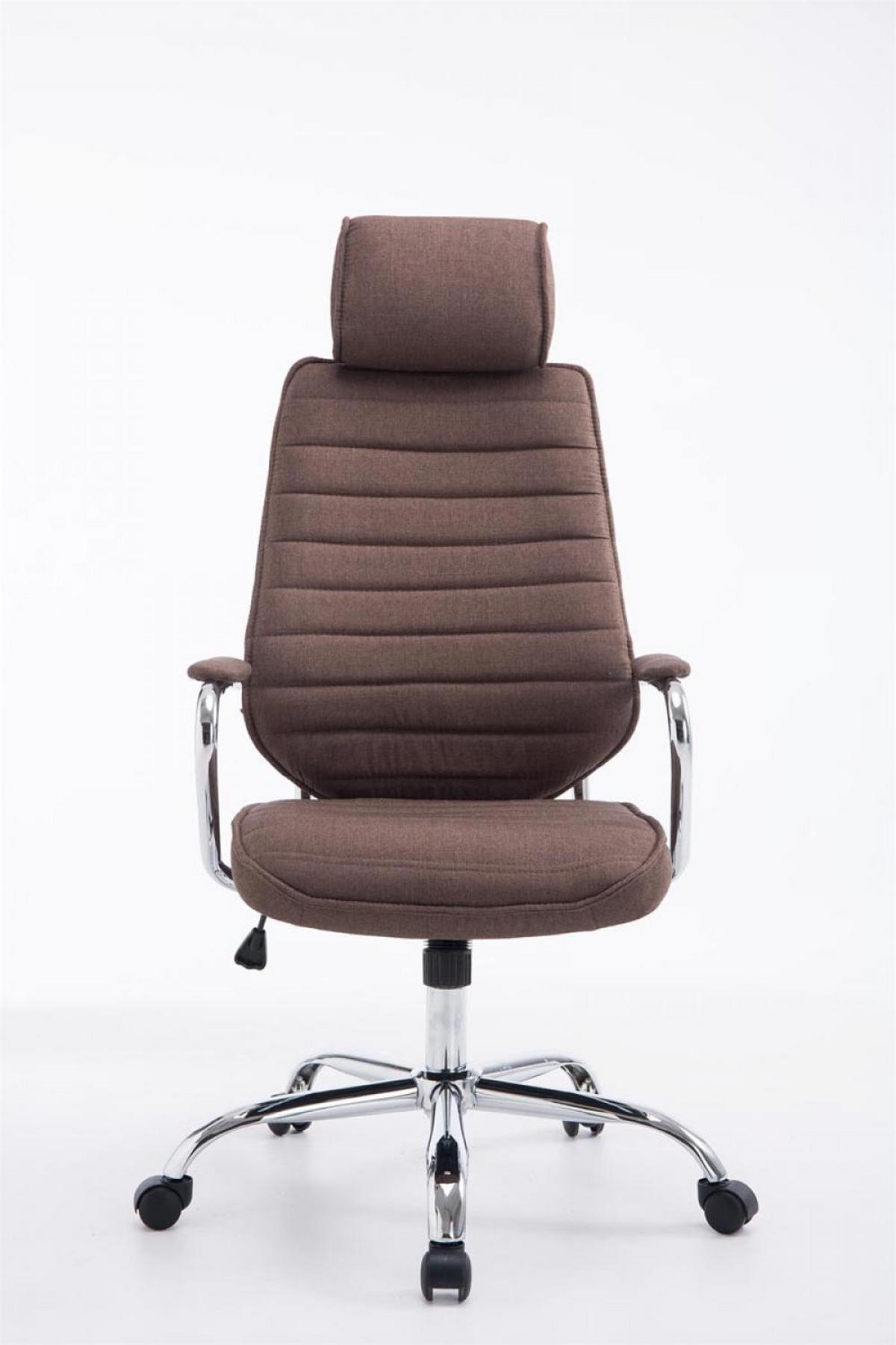 CHEFSESSEL Stoff braun - Chromfarben/Braun, Textil/Metall (60/117/67cm) - CLP