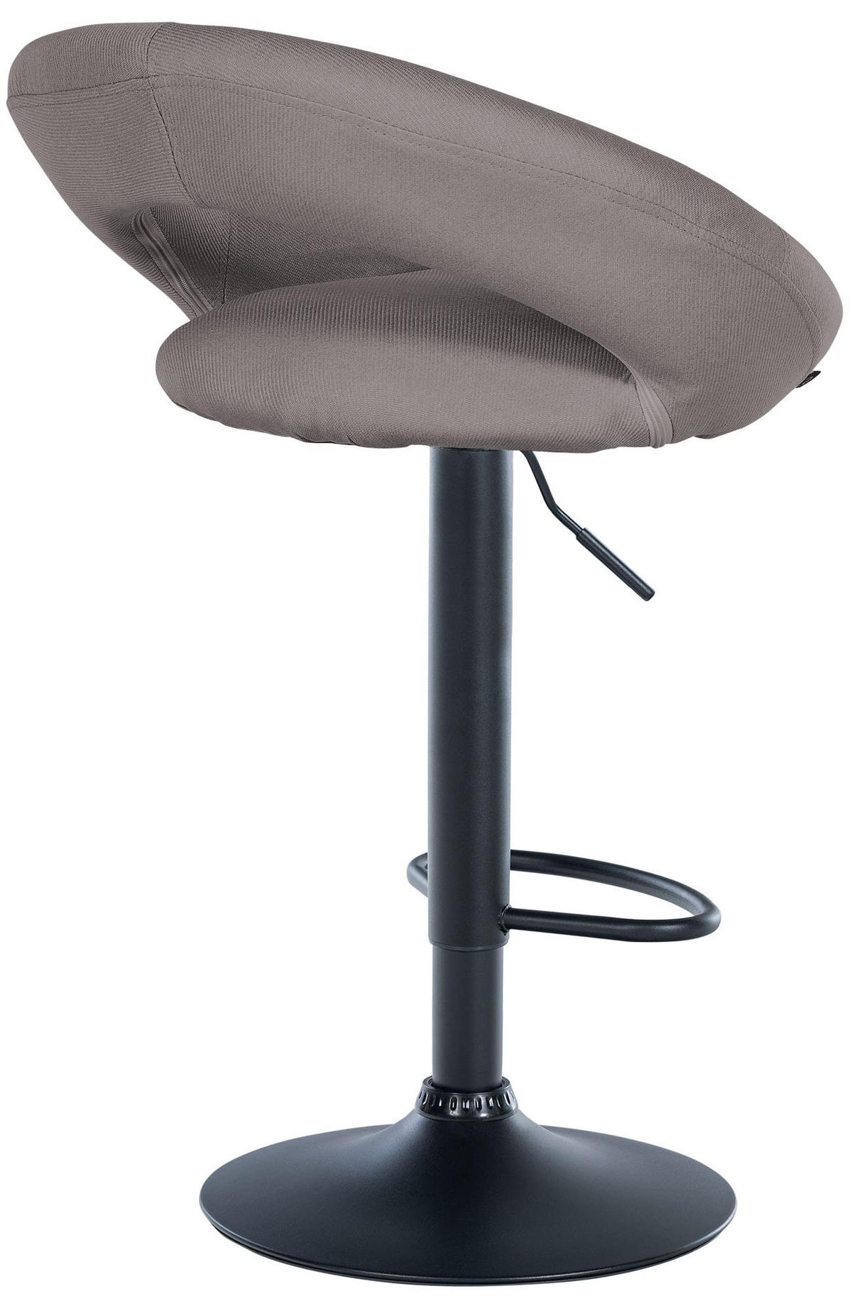 BARHOCKER Stoff grau - Schwarz/Grau, Textil/Metall (52/77/47cm) - CLP