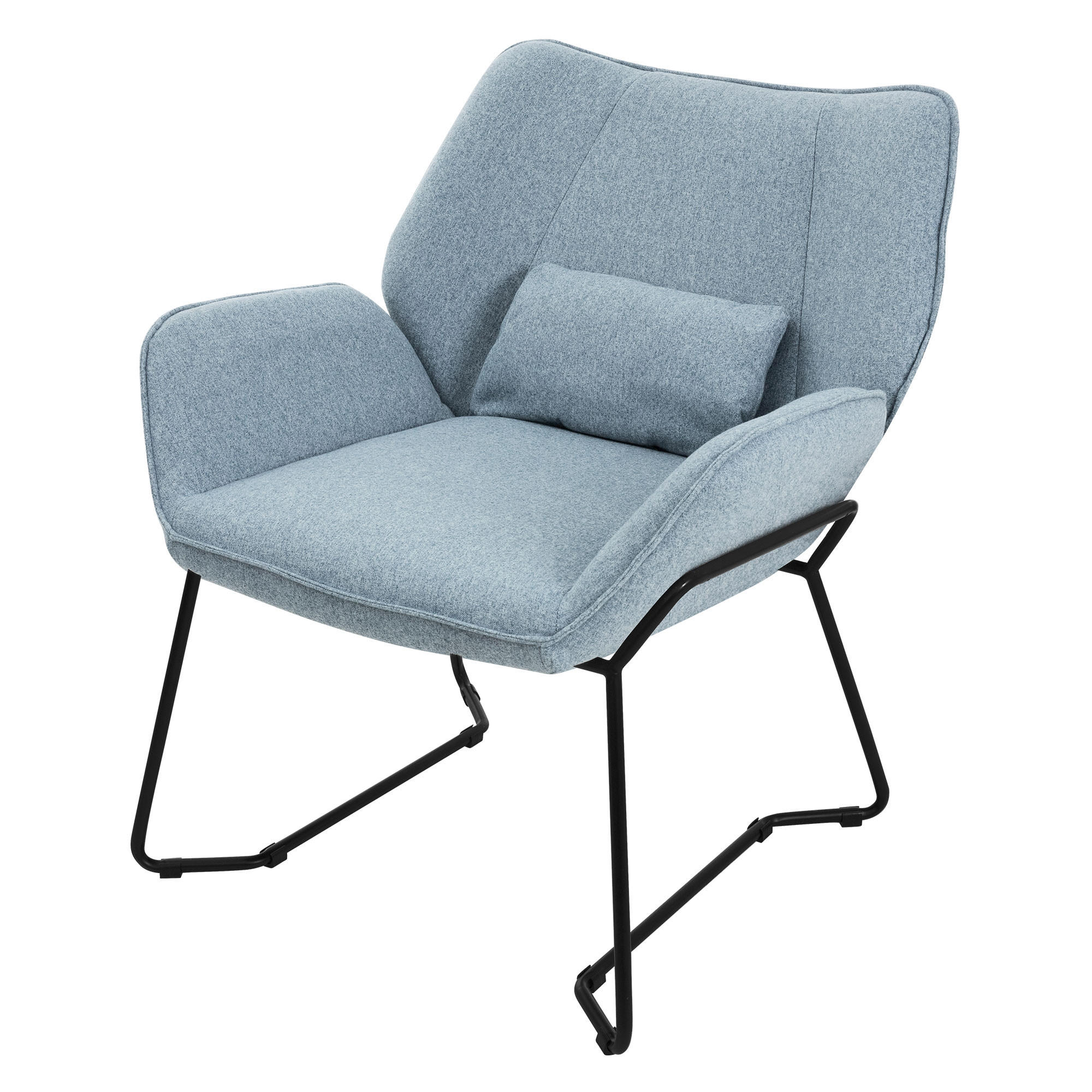 RELAXSESSEL Leinen Blau - Blau, Metall (77/85/75cm) - ML-DESIGN