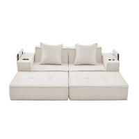2-SITZER-SOFA 162/78/66 cm mit Seitentaschen, 2 Kissen und modularem Design aus Cord, Beige - Beige, Textil (162/66/78cm) - Redom