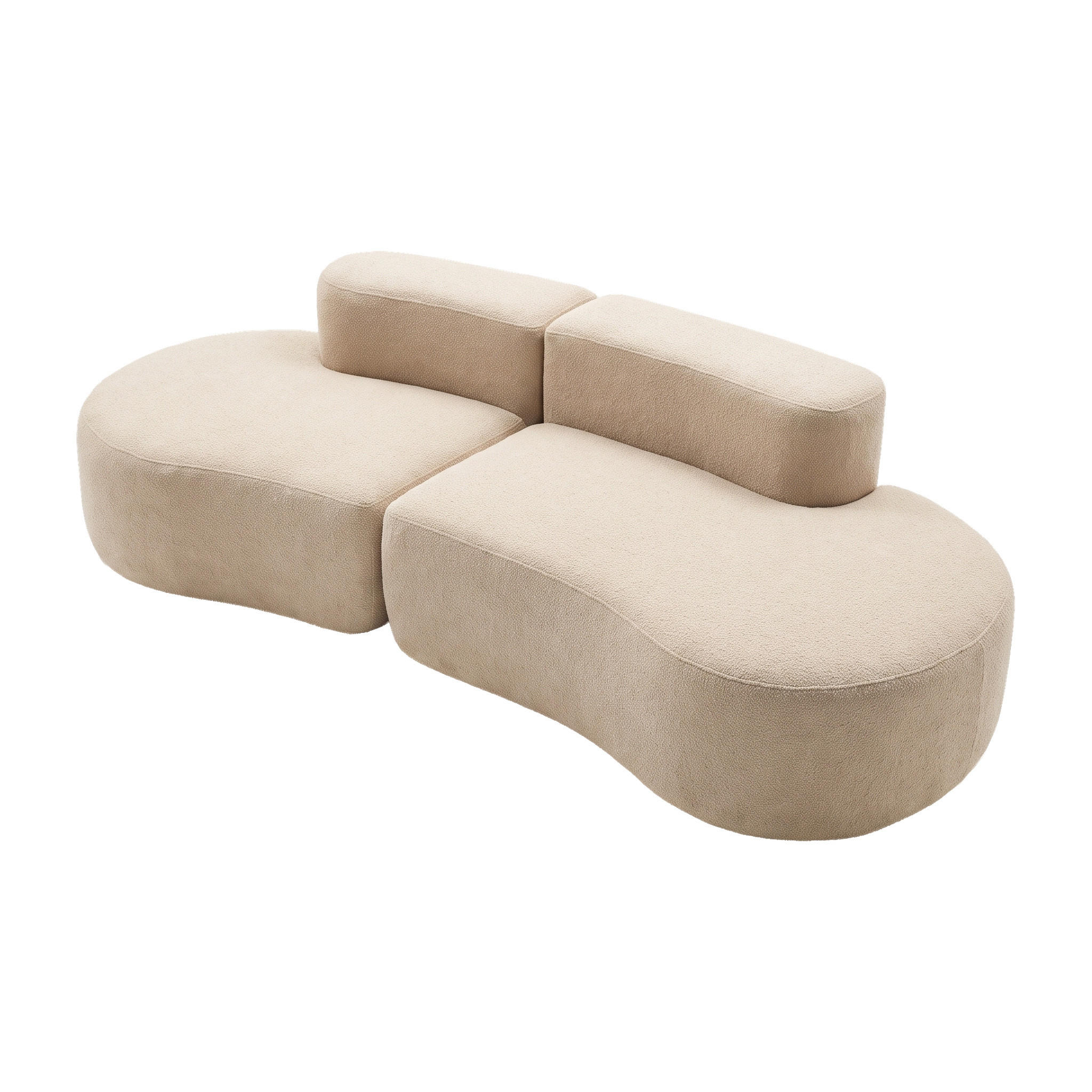 SOFA Lounge Sand 2-Sitzer - Beige, Textil (240/75/102cm) - COCO Living
