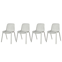 GARTENSTUHL - 4er-Set - Stahl / Polypropylen - Beige, Kunststoff/Metall (51/82/54cm) - home24