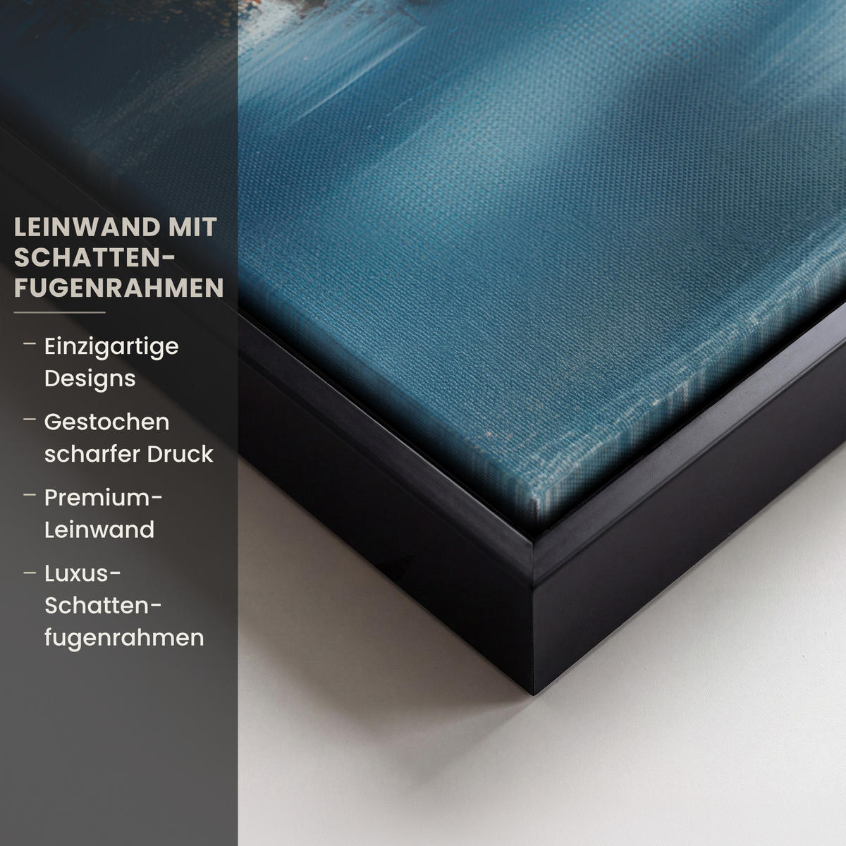 LEINWAND Bilder mit Rahmen - Wald – Winter – Natur – Abstrakt – Schnee - 50x50 - Weiß, Textil (50/50cm) - MuchoWow