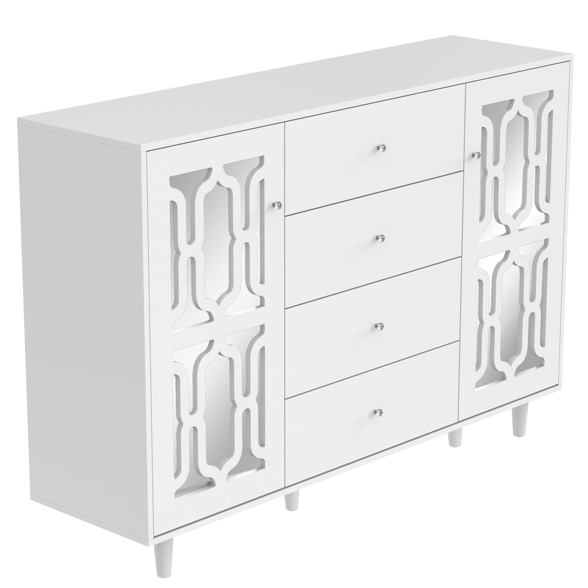 SIDEBOARD Modernes White 147.5/40/102 cm - Weiß, Holz (147.5/102/40cm) - Urban Meuble
