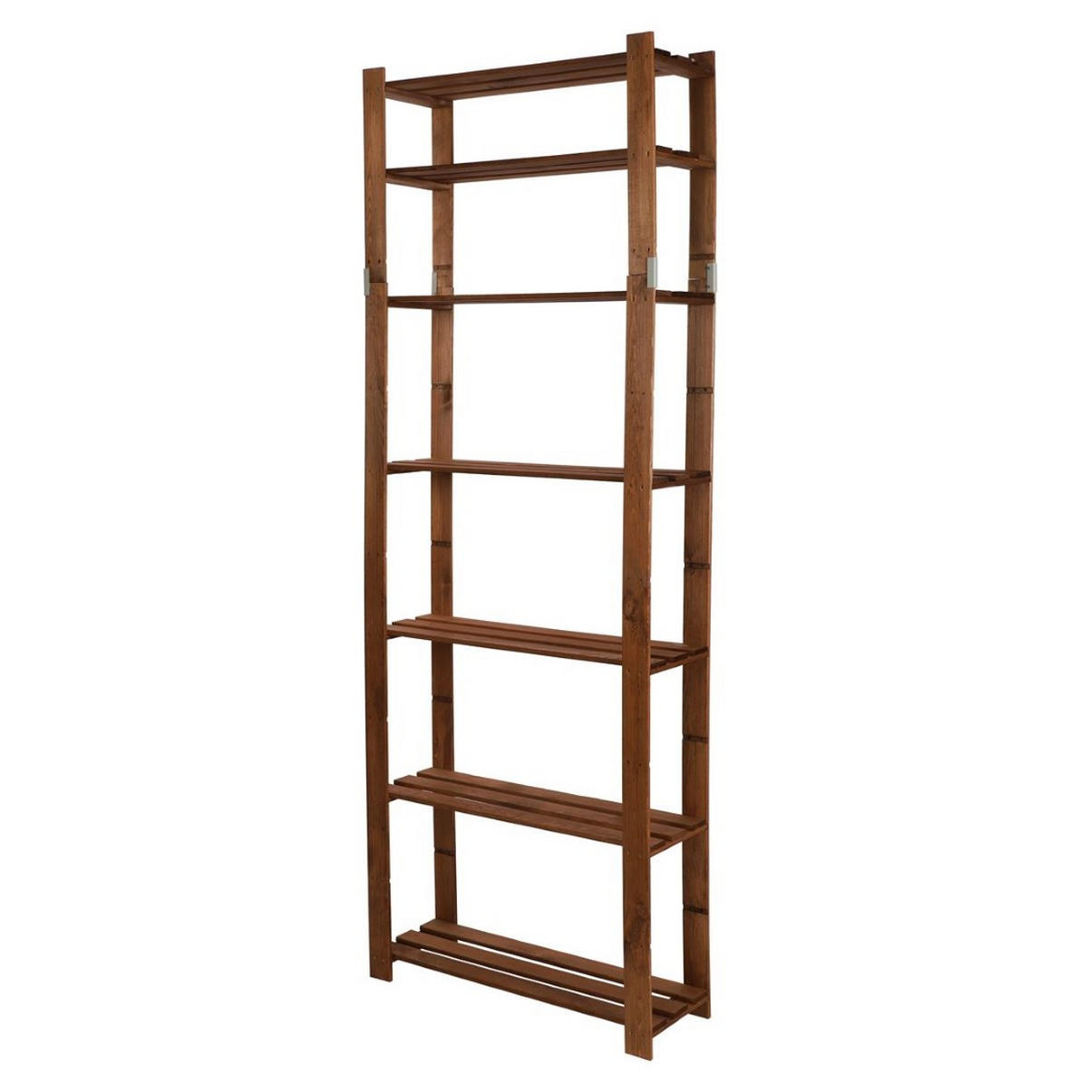 HOLZREGAL PINEPEAK 220x80x28cm 7 Fachboden 1,2cm dickes Kiefernholz Braun - Braun, Holz (80/220/28cm) - PROREGAL
