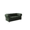 SOFA 2-Sitzer CHESTERFIELD Elegant Klassisch Schick Stoff Whisper Velours Grün - Grün, Holz/Textil (152/77/90cm) - Kaiser Möbel