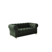 SOFA 2-Sitzer CHESTERFIELD Elegant Klassisch Schick Stoff Whisper Velours Grün - Grün, Holz/Textil (152/77/90cm) - Kaiser Möbel