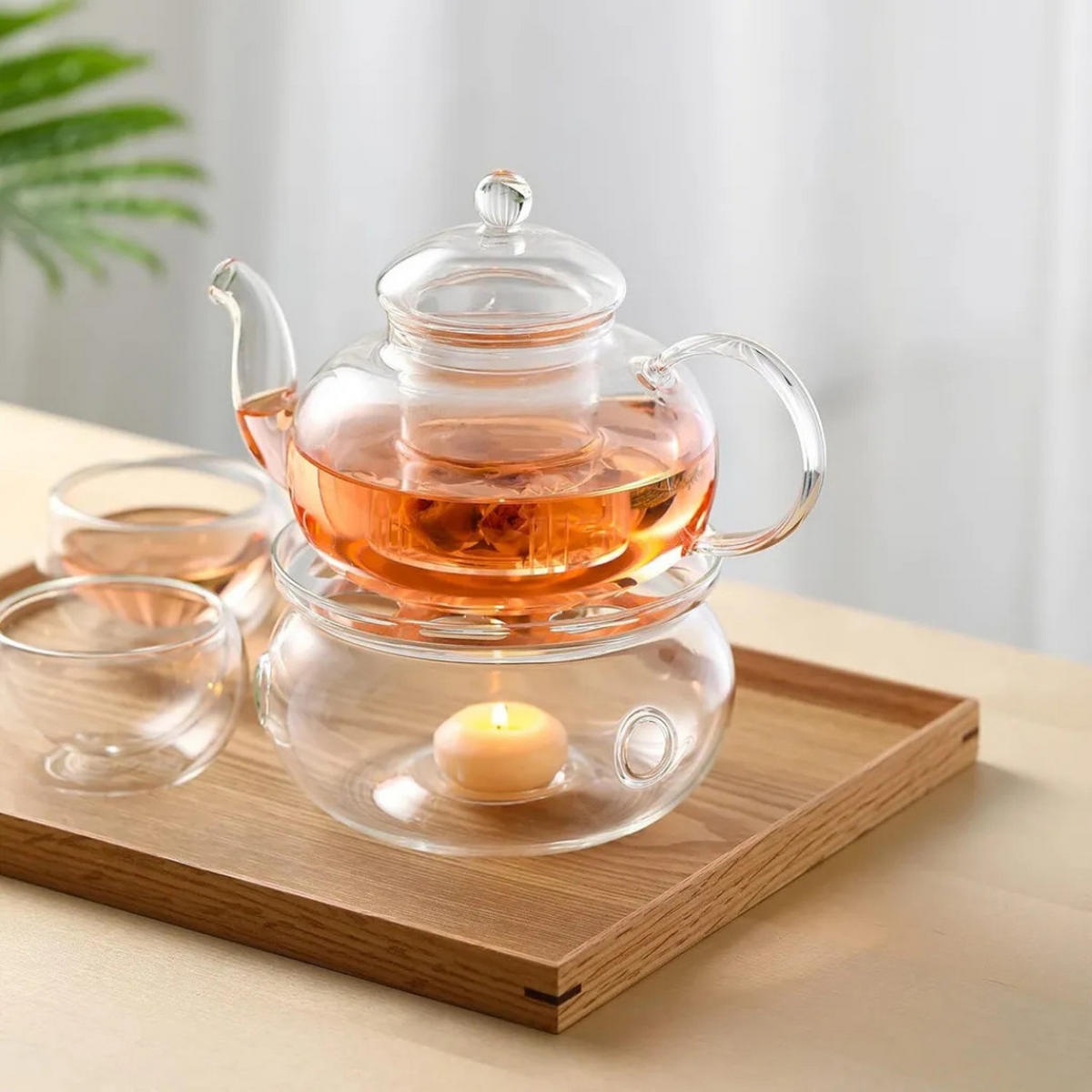 TEETASSENSET Transparent 6-tlg, doppelwandig, 80 ml, Borosilikatglas, Hitzebeständig, Glastassen, Espressotassen, Heißgetränke, Trinkgläser - Transparent, Glas (6.1/6.2/6.1cm) - JUNG