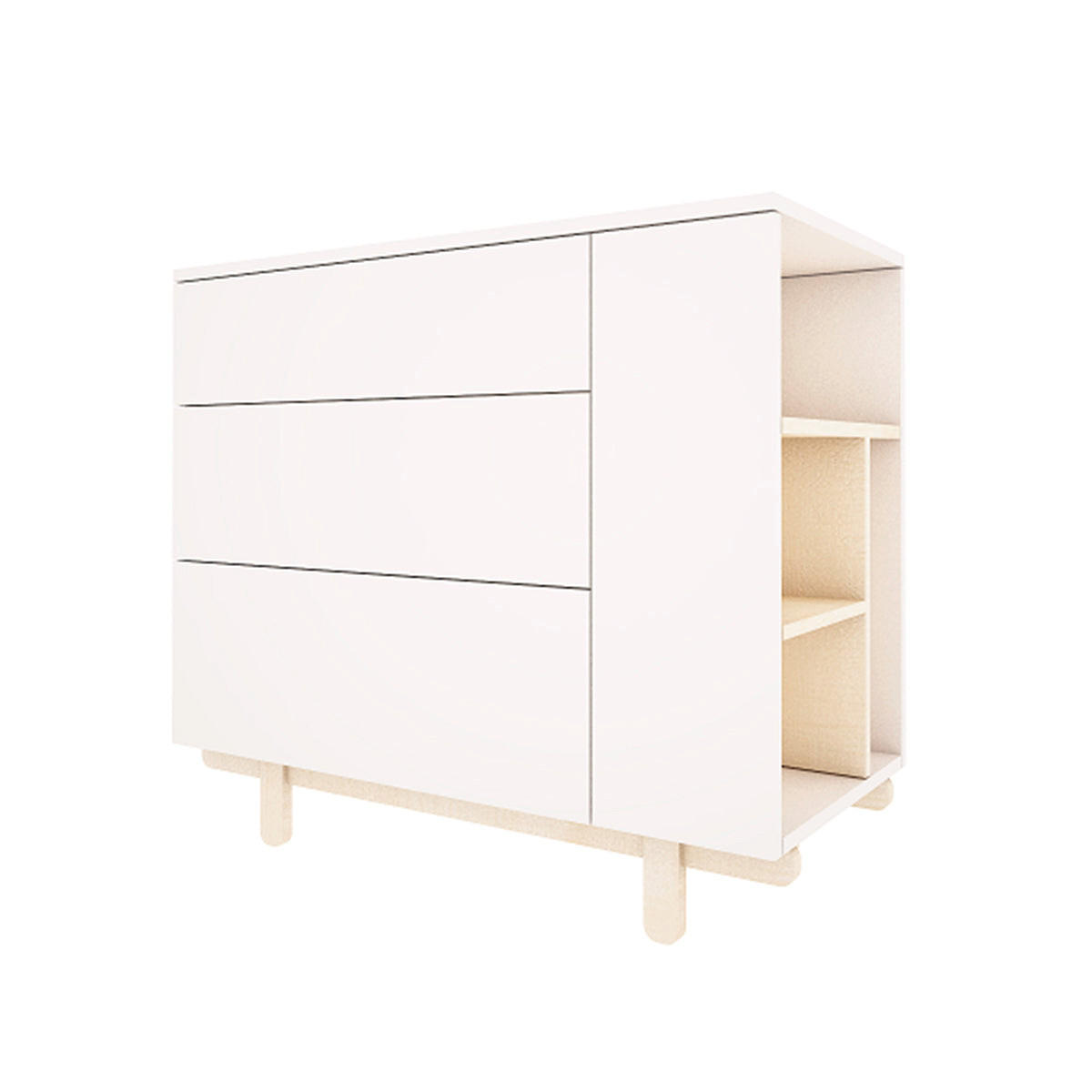 DJEČJA KOMODA Romy Bijeli - bijela, drvni materijal (115/92/53cm) - Petits-meubles