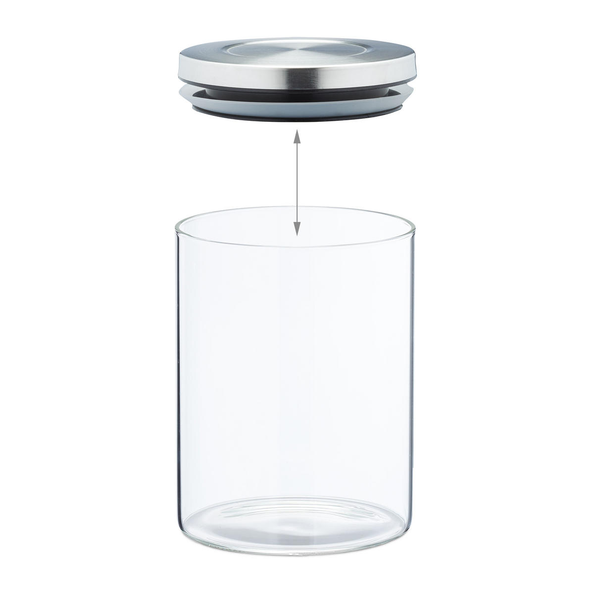 6XVORRATSGLAS - Transparent, Glas/Kunststoff (10/18/10cm) - Relaxdays