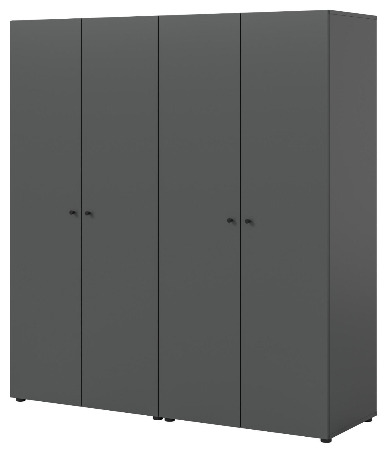 Inn.Furn Kleiderschrank Grau 160x176x51 cm