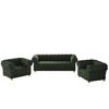 SITZGARNITUR 3+1+1 CHESTERFIELD Elegant Klassisch Schick Stoff Whisper Grün - Grün, Holz (202/77/90cm) - Kaiser Möbel