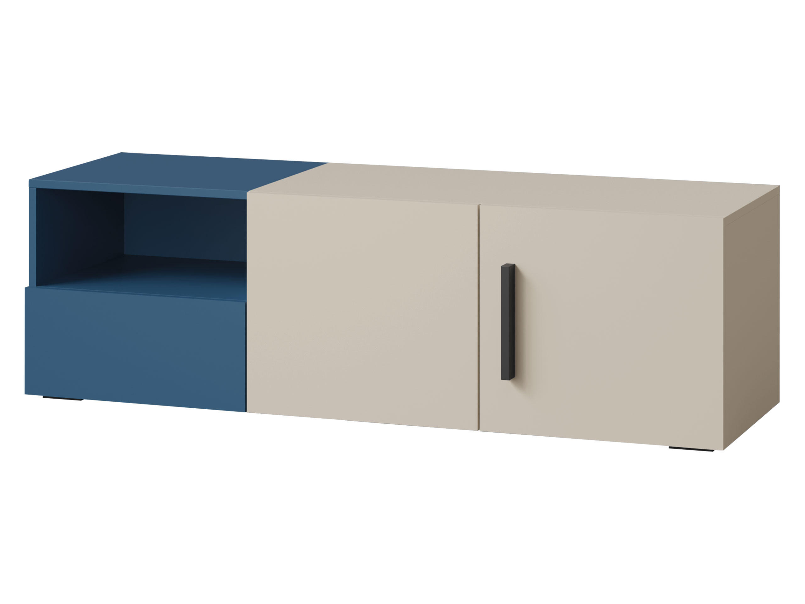 TV-LOWBOARD Lorin 2D1S LO09 - Kaschmir/Blau, Holzwerkstoff (136/42/40cm) - MIRJAN24