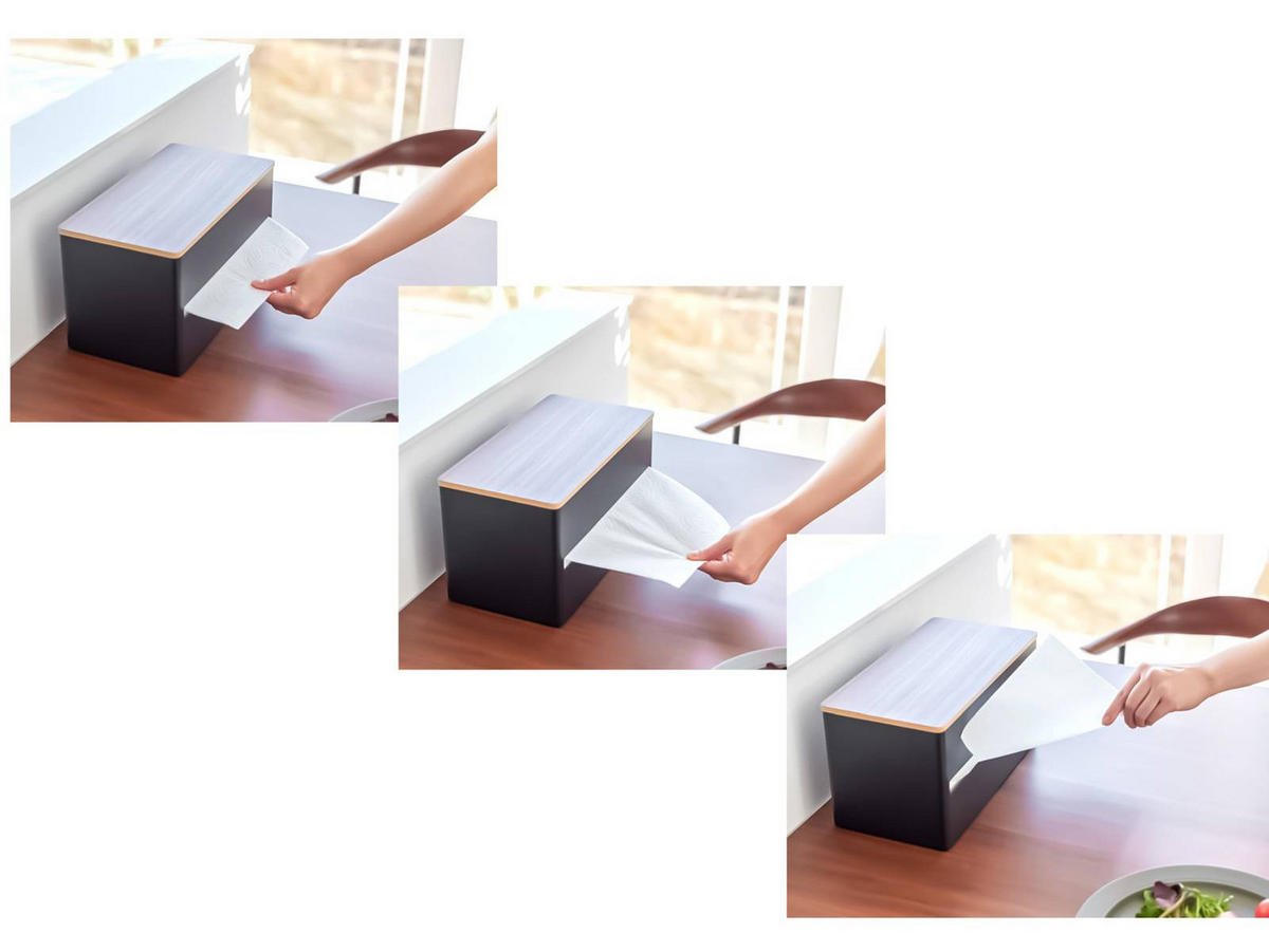 KÜCHENROLLENHALTER Rin schwarz 16/31/17 cm - Schwarz, Metall (31/17/16cm) - Yamazaki