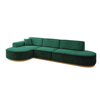ECKSOFA Ottomane Links MARI-L2-v2 - 328x171x83 cm Grün Velours - Grün, Holzwerkstoff/Textil (328/171cm) - ALTDECOR