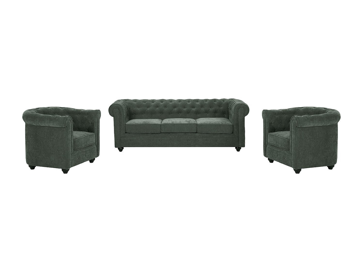 Vente-Unique Couchgarnitur Grün 205x72x88 cm