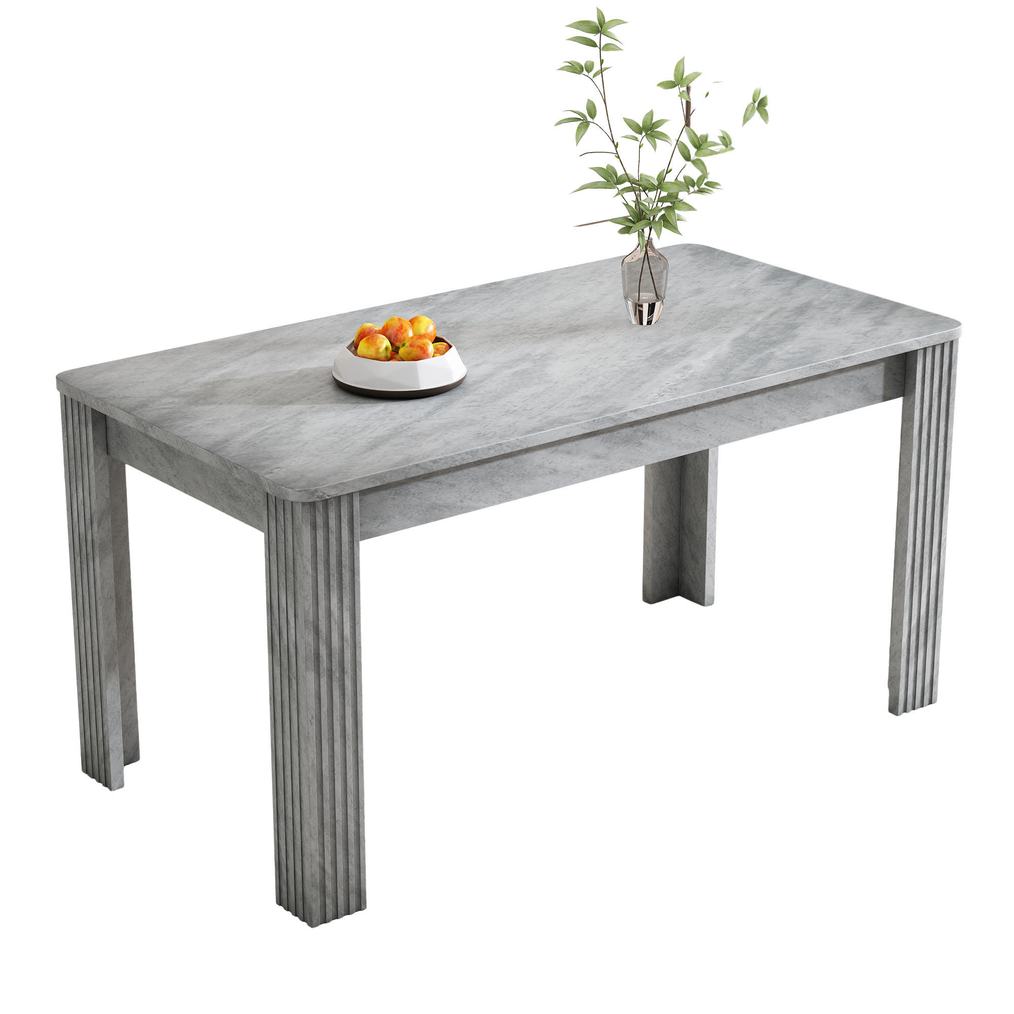 ESSTISCH 65x116x75 cm in Grau aus Spanplatte mit Holzmaserung, modern und stabil - Grau, Holzwerkstoff (65/116/75cm) - Modfu