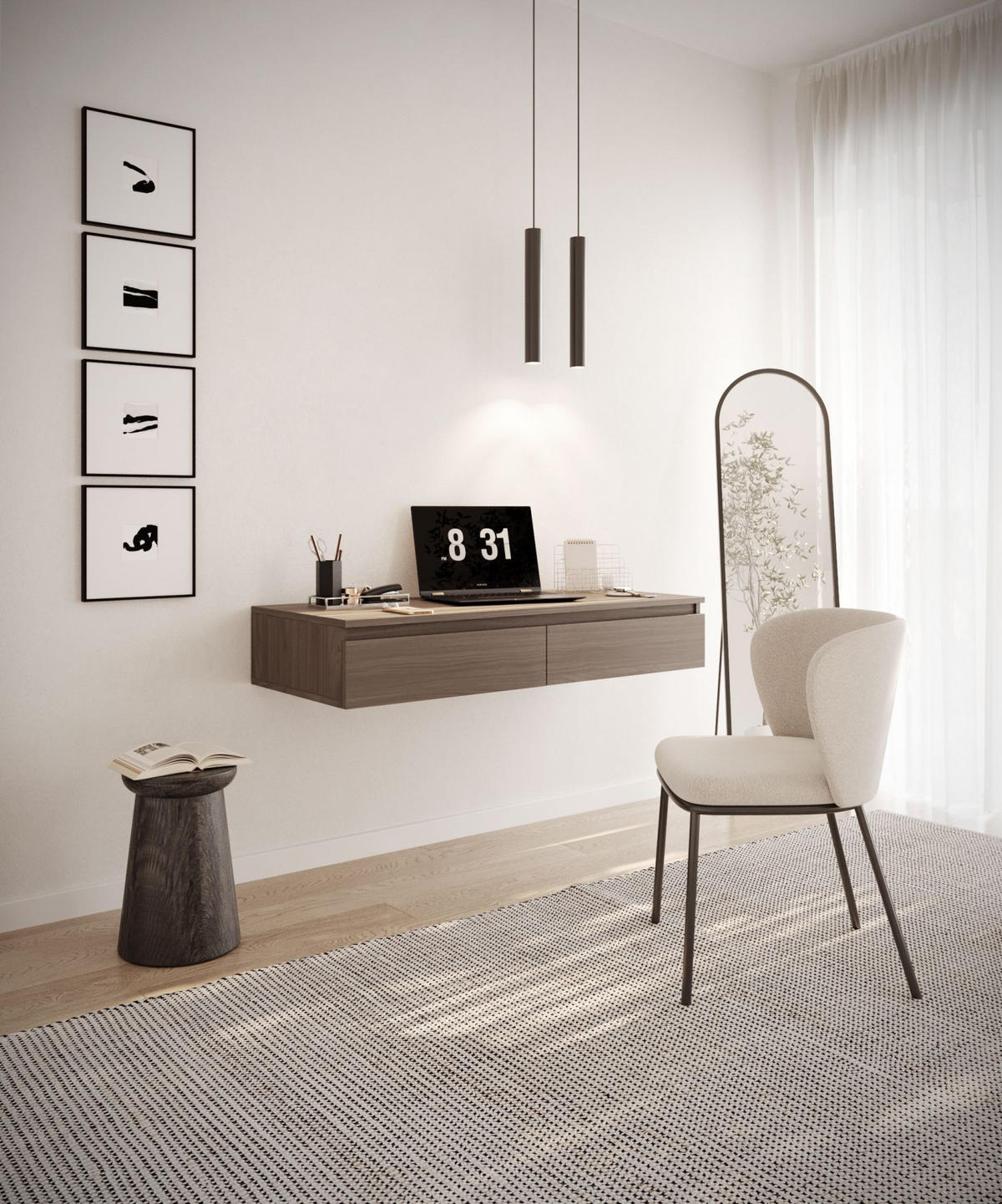 HÄNGESCHREIBTISCH Bemmi Nussbaum Wisconsin 120 cm - Dunkelbraun, Holzwerkstoff (50/120/19cm) - Selsey