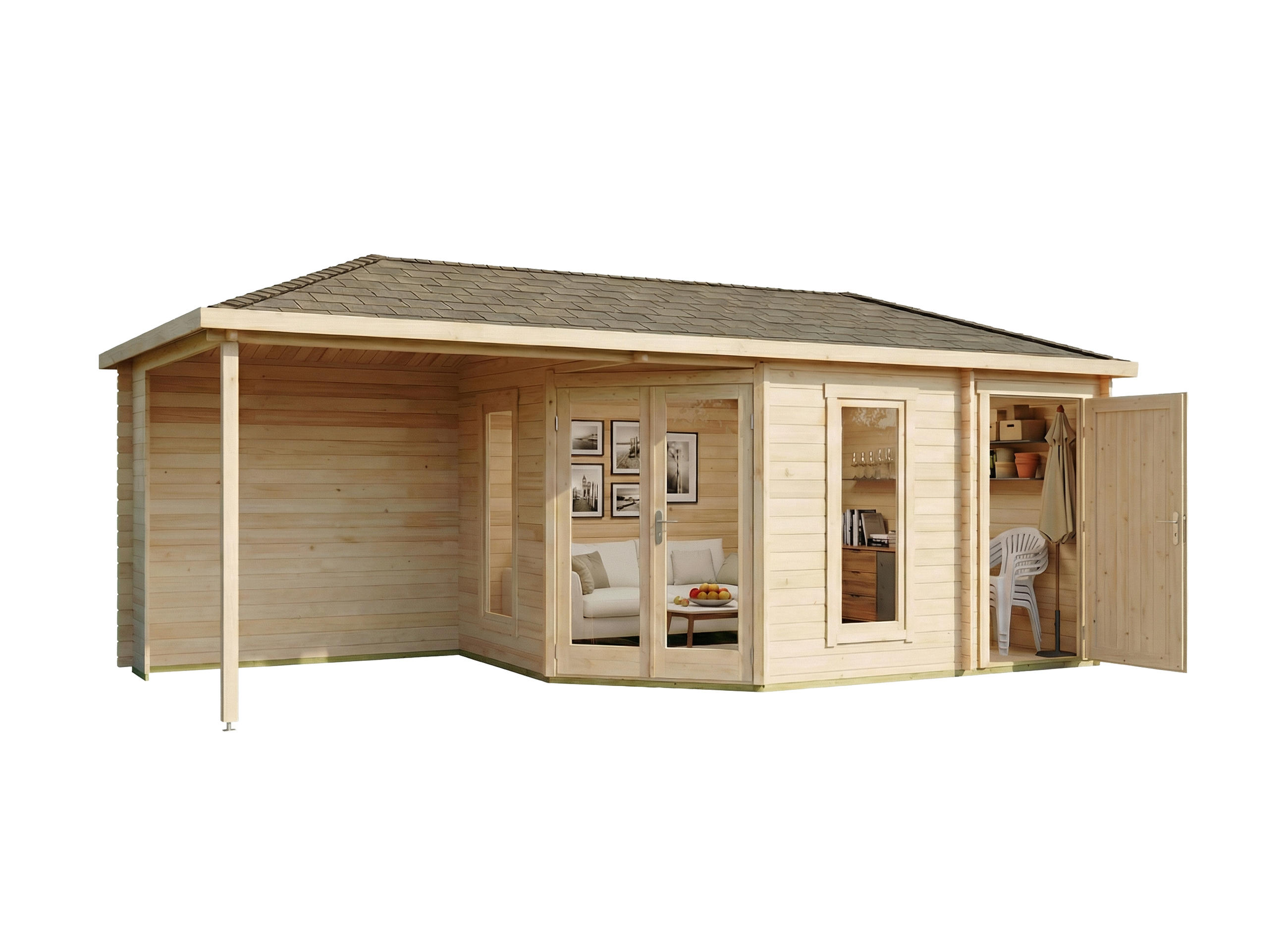 Alpholz Gartenhaus Natur 728x274x317 cm