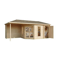 GARTENHAUS Holz Liwa mit Anbau - Naturfarben, Holz (728/274/317cm) - Alpholz