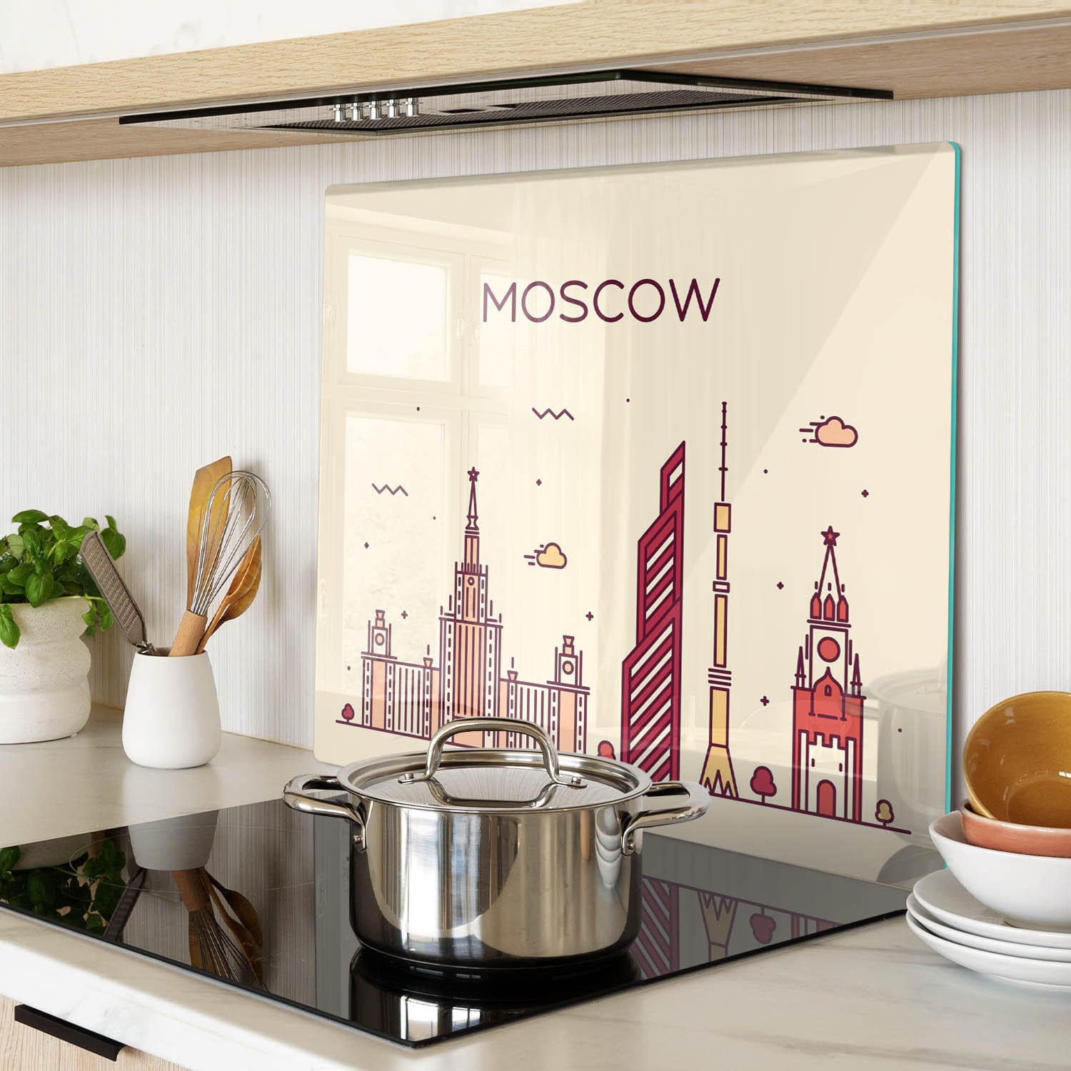GLASPLATTE 60x52 cm Gebäude Moskau - Multicolor, Glas (60/0.4/52cm) - TULUP