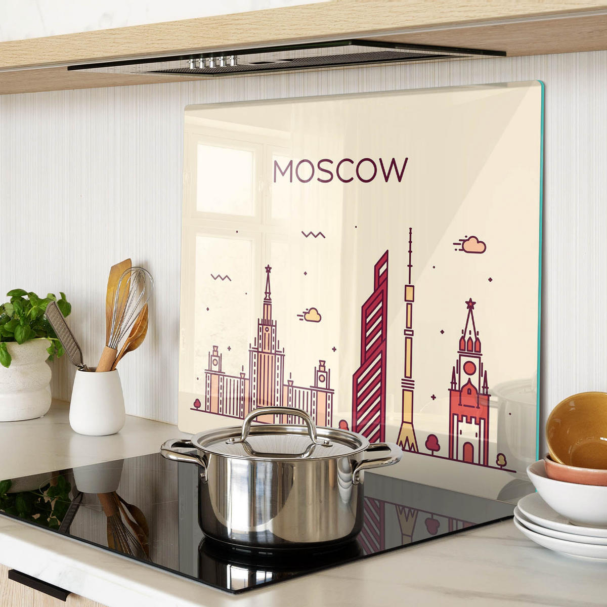 GLASPLATTE 60x52 cm Gebäude Moskau - Multicolor, Glas (60/0.4/52cm) - TULUP