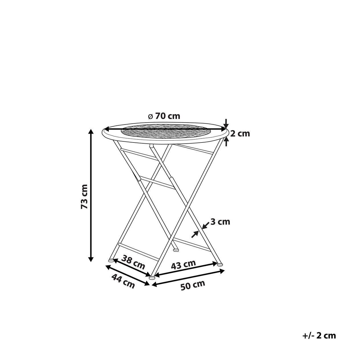 GARTENTISCH Metall Hellgrün Bivio - Grün, Metall (70/73/70cm) - Beliani