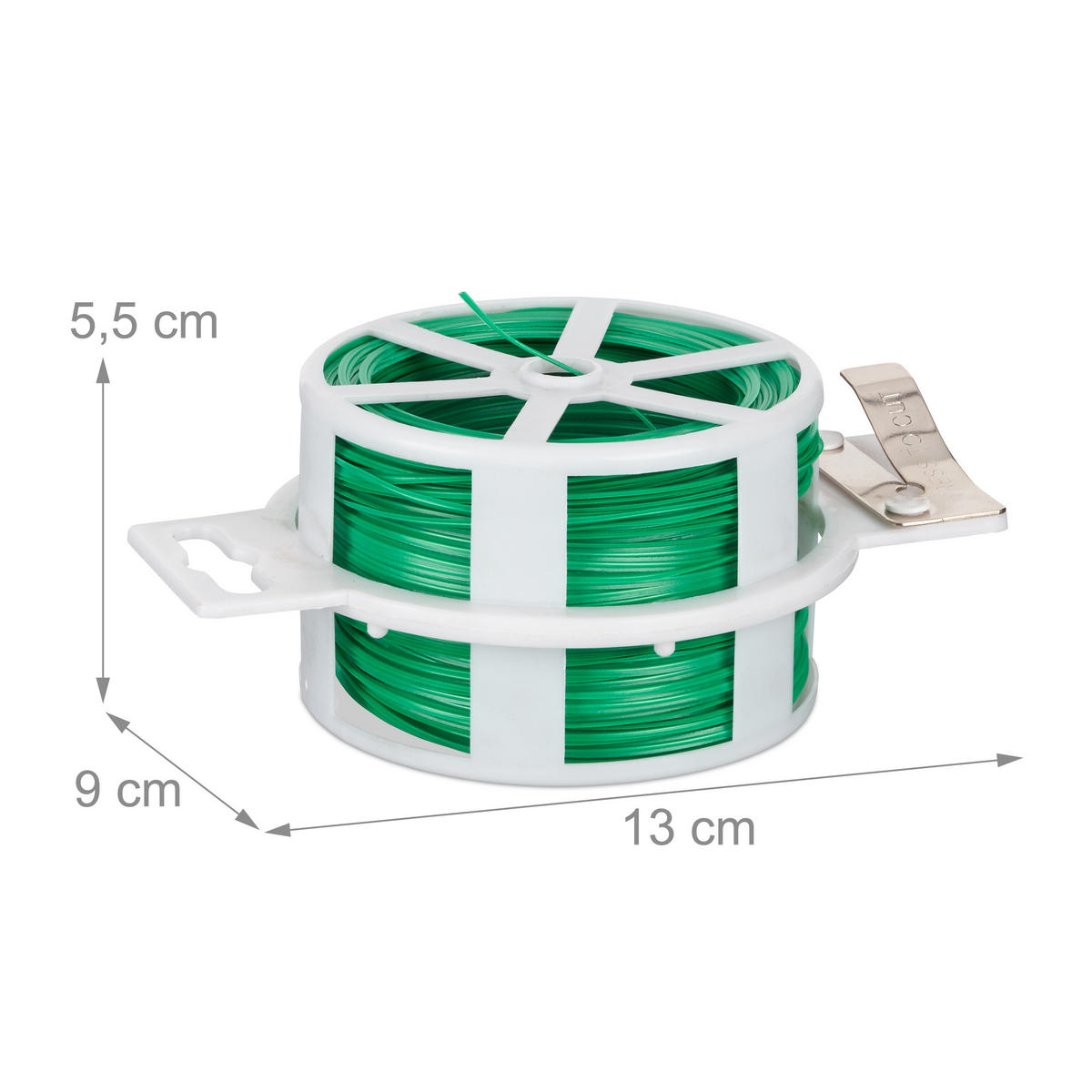 5XGARTENDRAHT - Grün, Kunststoff/Metall (13cm) - Relaxdays