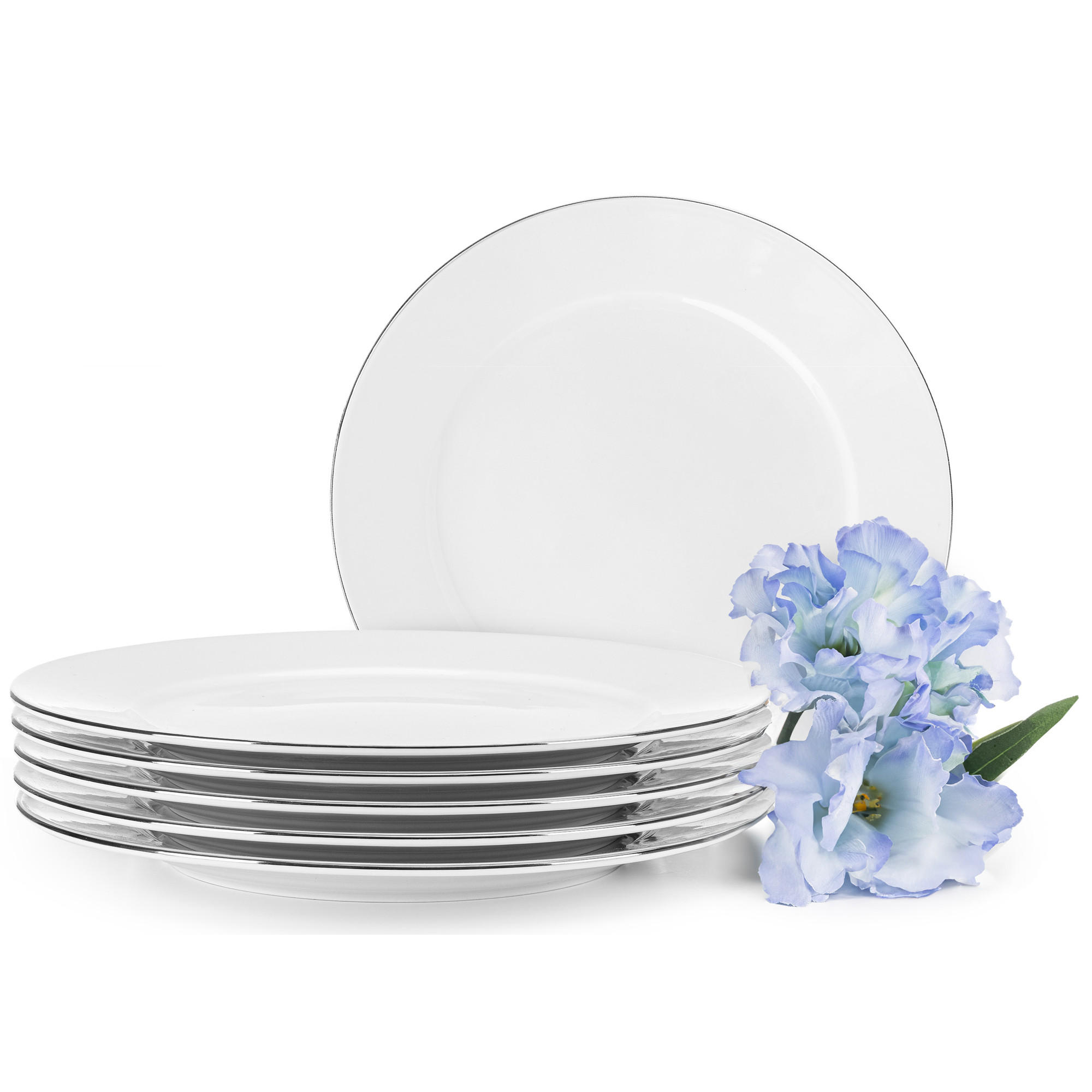 DESSERTTELLER-SET MUSCARI 6-tlg Porzellan - Platinfarben, Keramik (20cm) - KONSIMO®