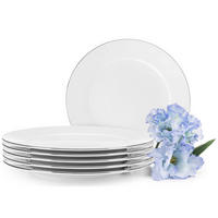 DESSERTTELLER-SET MUSCARI 6-tlg Porzellan - Platinfarben, Keramik (20cm) - KONSIMO®