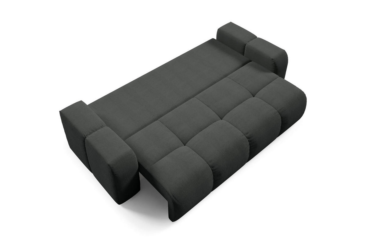 BETTSOFA DUCA Graphitfarben Jersey- Stoff mit Schlaffunktion - Graphitfarben, Holz (259/90/99cm) - MASSENO