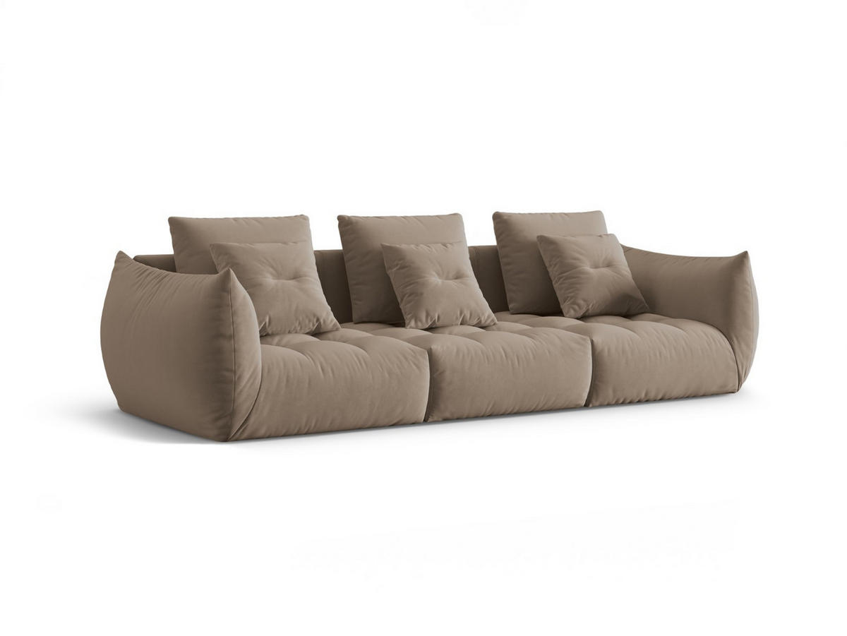 SOFA modular Bloom aus Samt hellbraun 4 Sitzplätze - Hellbraun, Textil (332/95/106cm) - Micadoni