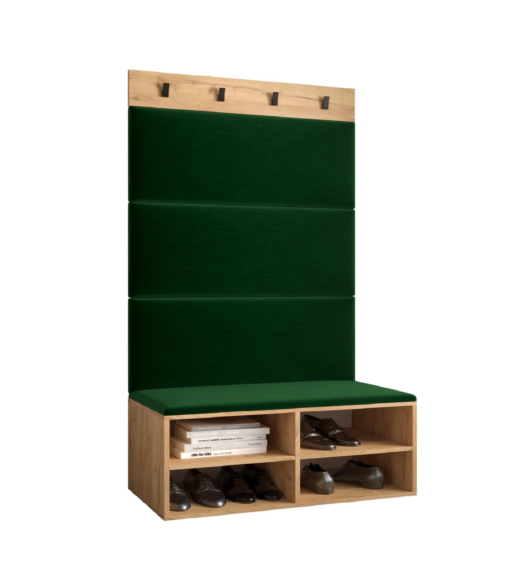 Möbel Kryspol Garderoben-Set Eiche, Waldgrün 84x184x42 cm