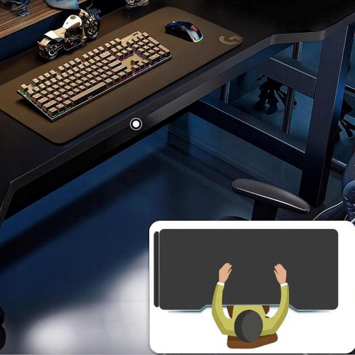 COMUTERTISCH, schwarz 120/60/75 cm - Schwarz, Holzwerkstoff (66/128/6cm)