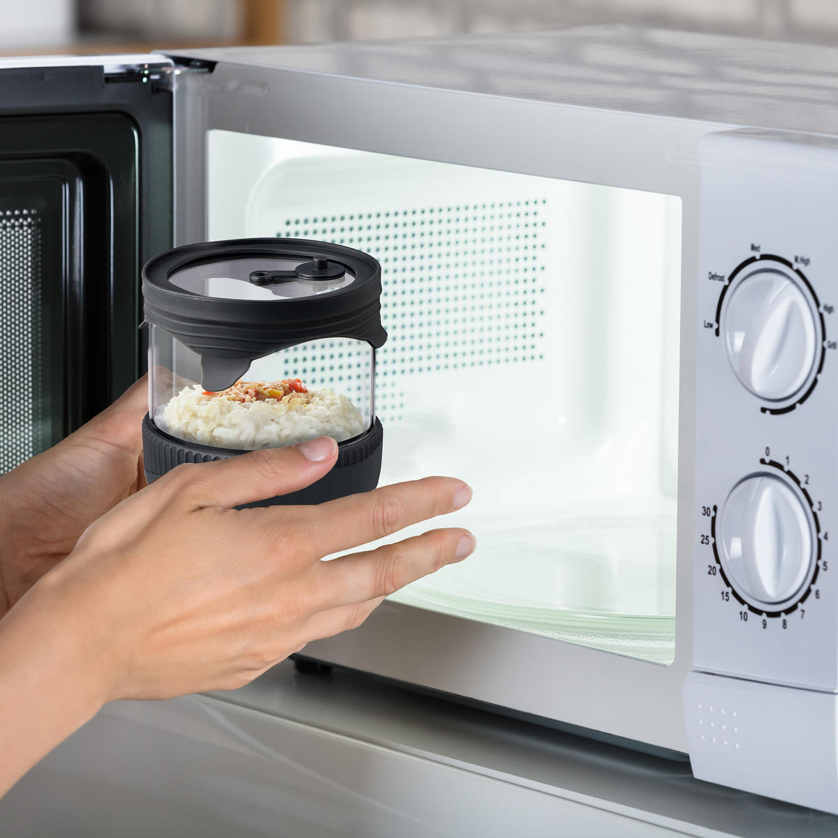 3XVORRATSGLAS - Multicolor, Glas/Kunststoff (10/17/10cm) - Relaxdays