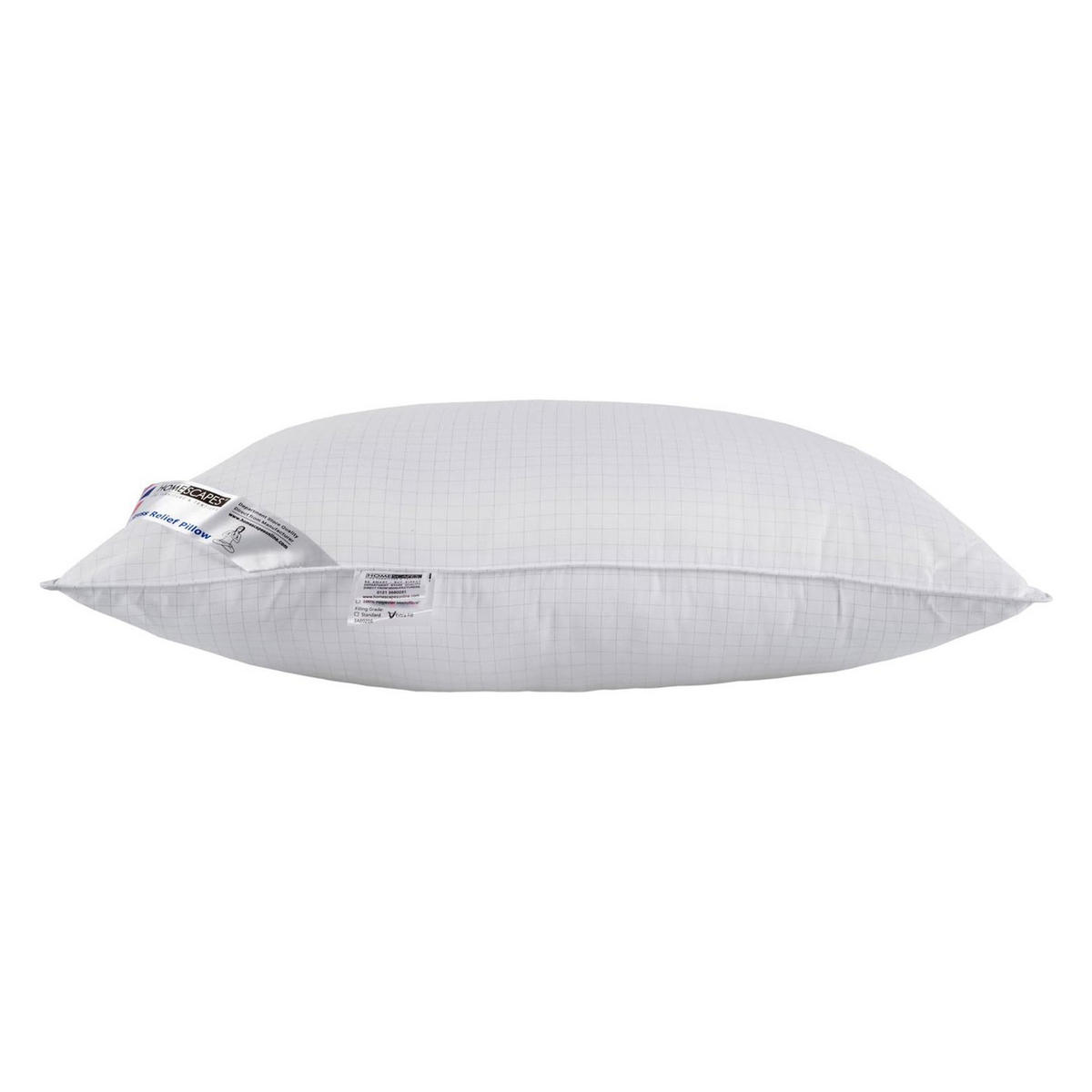 KOPFKISSEN extra prall, Anti-Stress mit Karbonfaser 48/74 cm - Weiß, Textil (48/74cm) - Homescapes