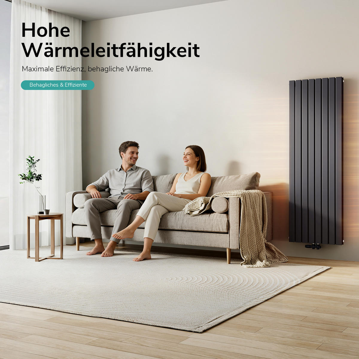HEIZKÖRPER Vertikal Warmwasser Zweilagig Anthrazit 180/61,6/6,6 cm - Anthrazit, Metall (62/180/6.3cm) - EMKE
