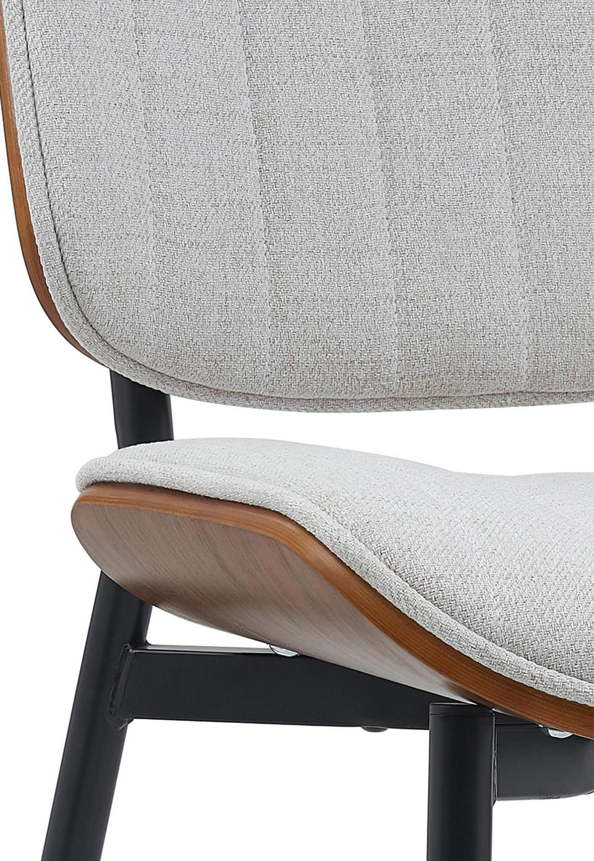 STUHL Stoff walnuss/creme - Walnussfarben/Creme, Textil/Metall (49/83/57cm) - CLP